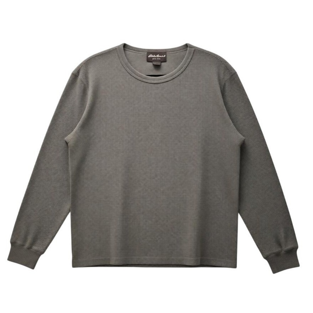 Eddie‎ Bauer Waffle Knit Thermal Shirt Gray Small